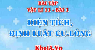 Bài tập Điện tích, Định luật Cu-lông: Giải bài tập 1, 2, 3, 4, 5, 6, 7, 8 trang 9, 10 SGK Vật lí 11 bài 1